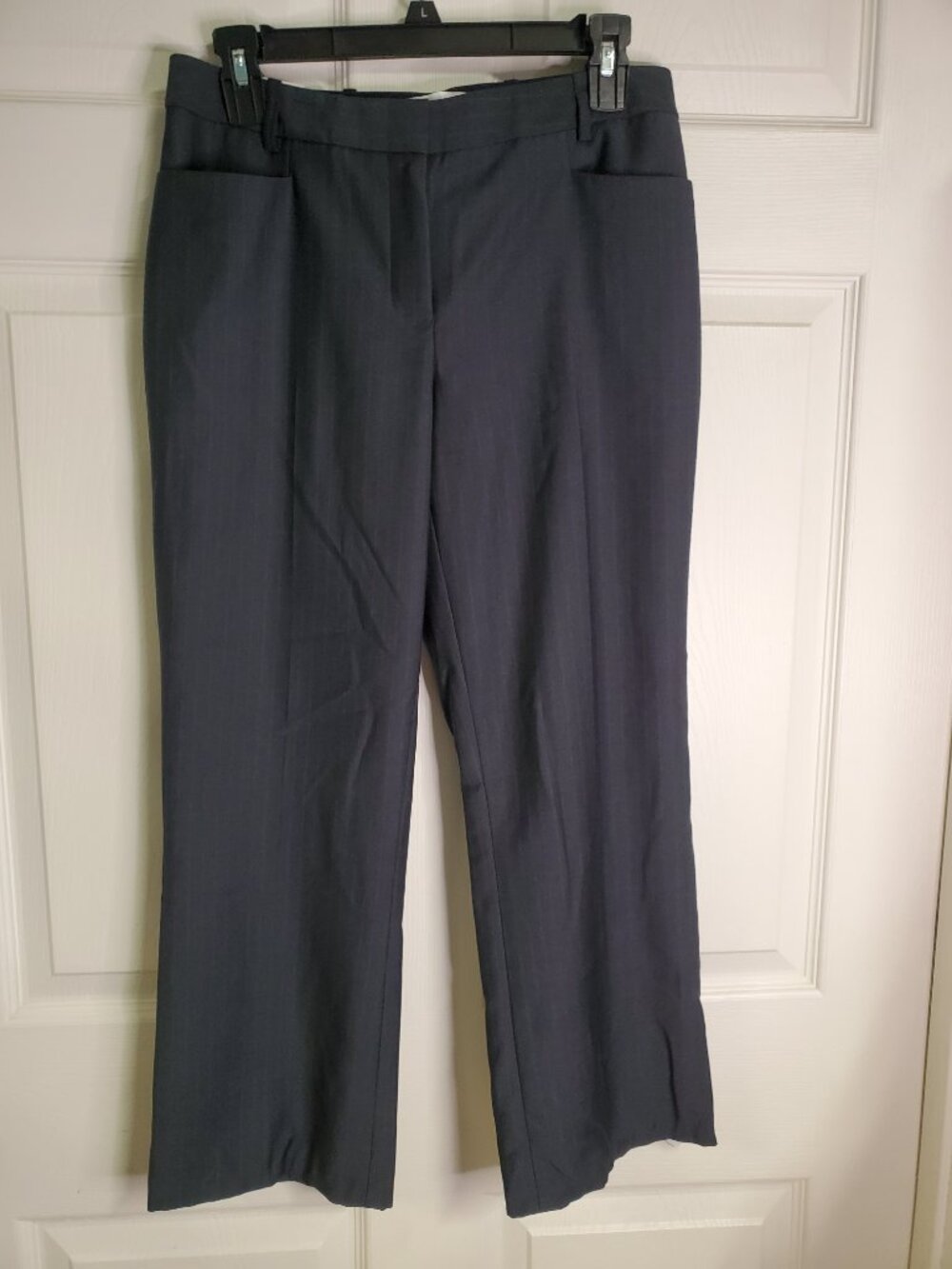 Calvin Klein Dress Pants Women Charcoal Gray Pinstripe NWT Size 6 Petite